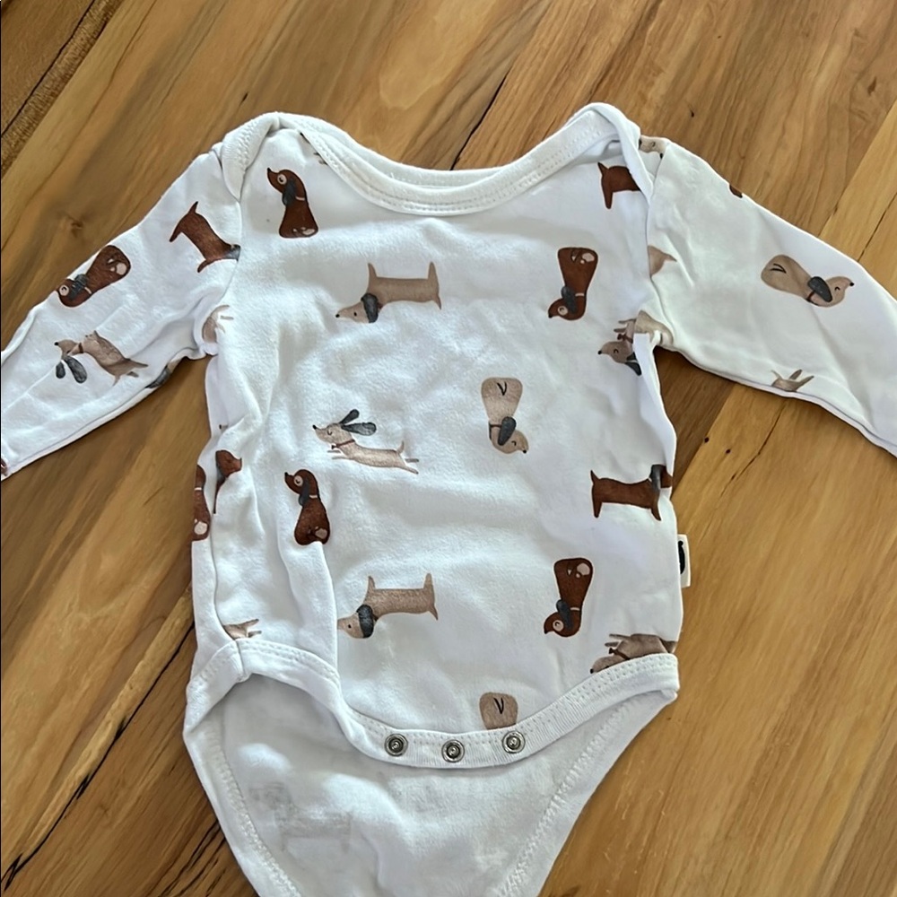 Charming White and Brown Dachshund Bodysuit One Piece